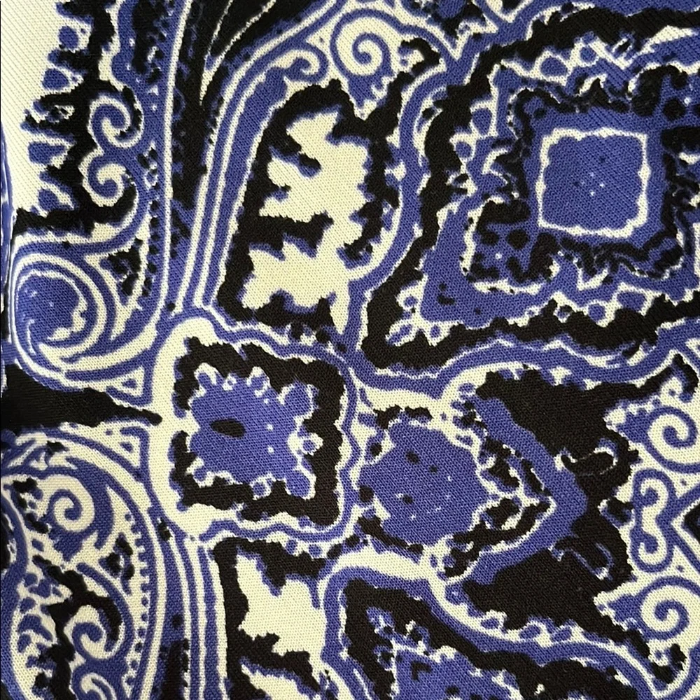 Blue , White and Black Paisley Blouse - Picture 6 of 6
